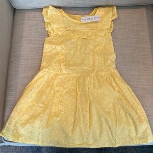 Janie and Jack yellow girls size 6 eyelet dress , new with tags